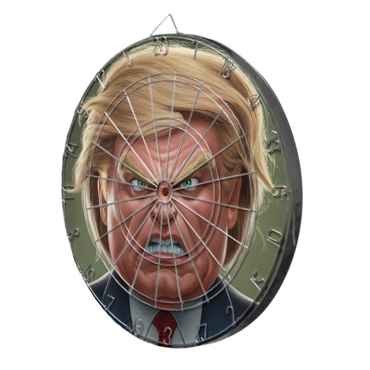 Donald Trump boos gezicht Dartbord (Voorkant Rechts)