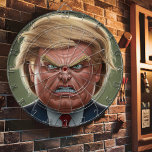 Donald Trump boos gezicht Dartbord<br><div class="desc">Afbeelding van Donald Trump Dart Board. Een dartbord met een boze karikatuur van een politieke figuur. Het doel is in het midden van het gezicht, gericht op de neus. Een rond dartboard met een karikatuur van Donald Trump. Het doelwit is gecentreerd op zijn gezicht, met de bullseye direct over zijn...</div>