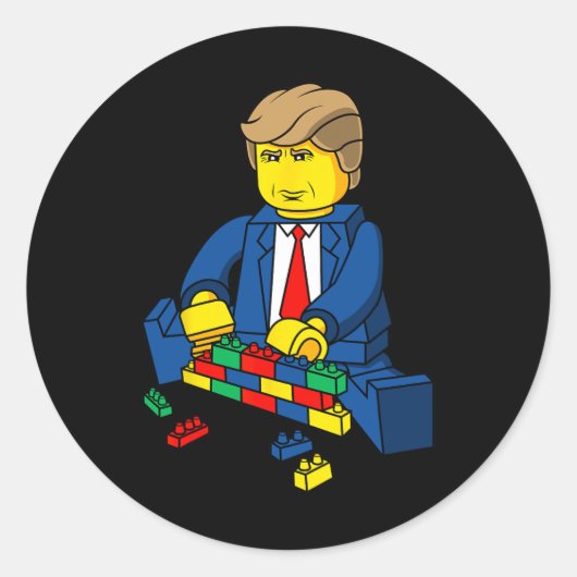 Donald Trump bouwt een muur Ronde Sticker (Voorkant)
