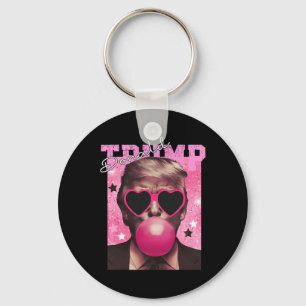 Donald Trump Bubble Gum Roze Zonnebril Sleutelhanger