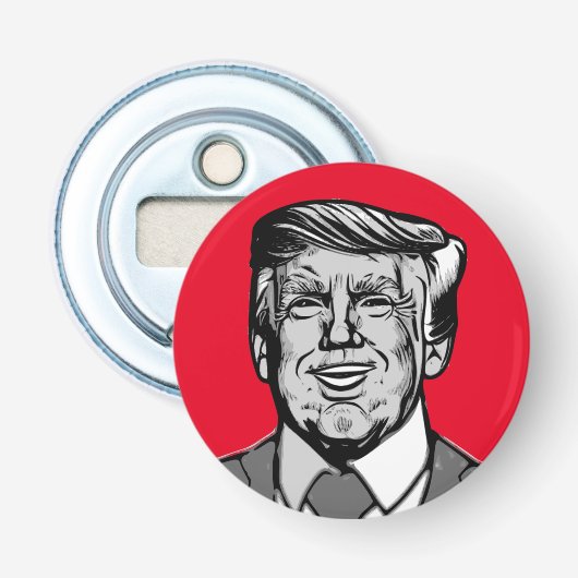 DONALD TRUMP BUTTON FLESOPENER (Voorkant)
