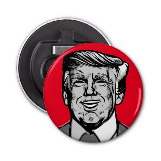 DONALD TRUMP BUTTON FLESOPENER (Voorkant)
