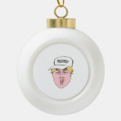 Donald Trump Caricature Pet Geweldig Keramische Bal Ornament (Voorkant)