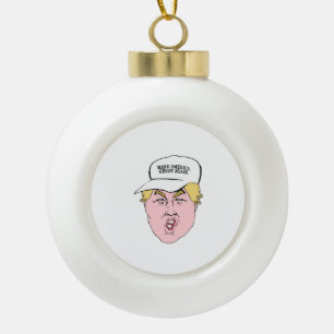 Donald Trump Caricature Pet Geweldig Keramische Bal Ornament