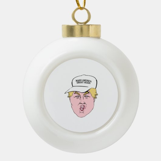 Donald Trump Caricature Pet Geweldig Keramische Bal Ornament (Voorkant)