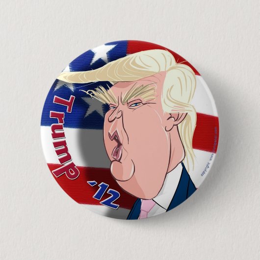 Donald Trump Cartoon Collector's Button (Voorkant)