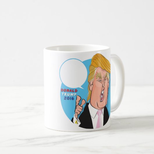 Donald Trump Cartoon Koffie Mok - je schrijft onde (Voorkant rechts)