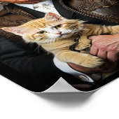 Donald Trump Cat Shirt Cowboy Amerikaanse vlag Fun Poster (Hoek)