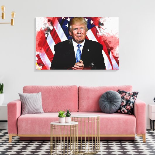 Donald Trump Celebration Schilderij Canvas Afdruk (Insitu (Woonkamer))