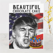 DONALD TRUMP CHOCOLATE CAKE FUNNY BIRTHDAY KAART (Gele Bloem)