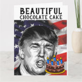 DONALD TRUMP CHOCOLATE CAKE FUNNY BIRTHDAY KAART (Voorkant)