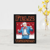 Donald Trump Christmas Feliz Trumpidad Kaart (Gele Bloem)