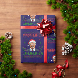 Donald Trump Christmas MAGA-La-La-La Cadeaupapier