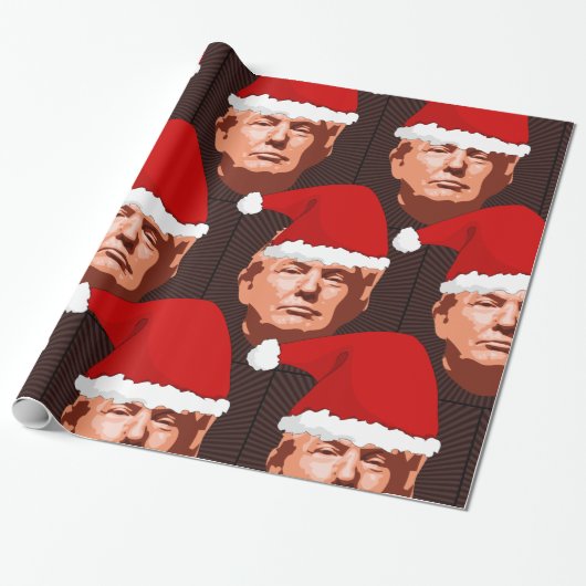 DONALD TRUMP CHRISTMAS SANTA Wrapping Paper Cadeaupapier (Uitgerold)
