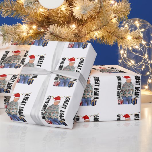 DONALD TRUMP CHRISTMAS SWEATER JEANS CADEAUPAPIER (Feestdagen)