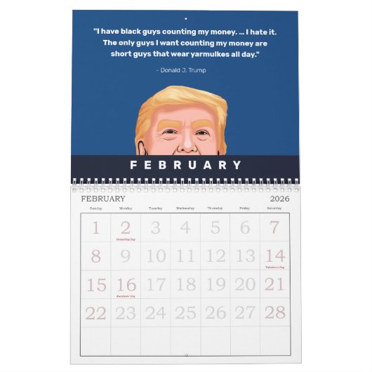 DONALD TRUMP CITEERT 2025 KALENDER (Feb 2026)