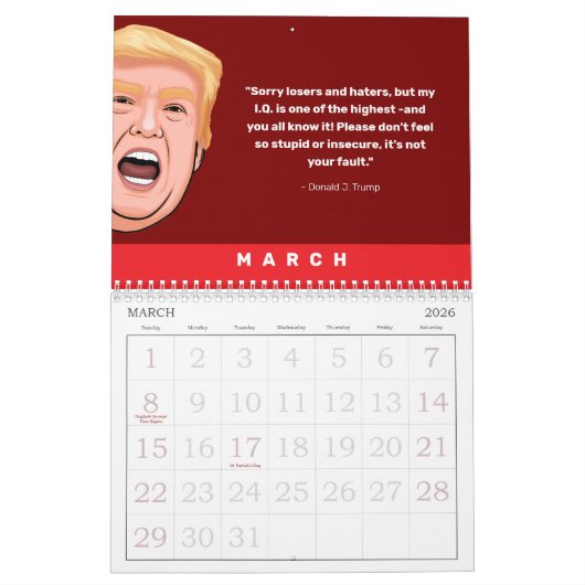 DONALD TRUMP CITEERT 2025 KALENDER (Mar 2026)