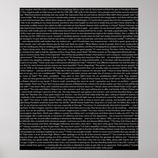 Donald Trump citeert donker Poster (Voorkant)