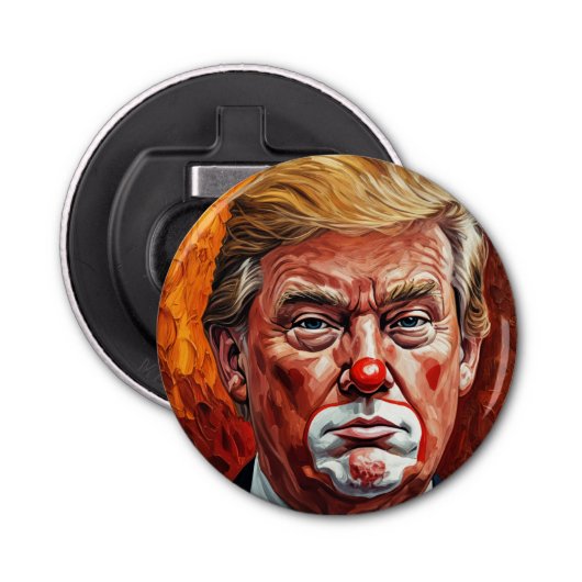donald trump clown button flesopener (Voorkant)