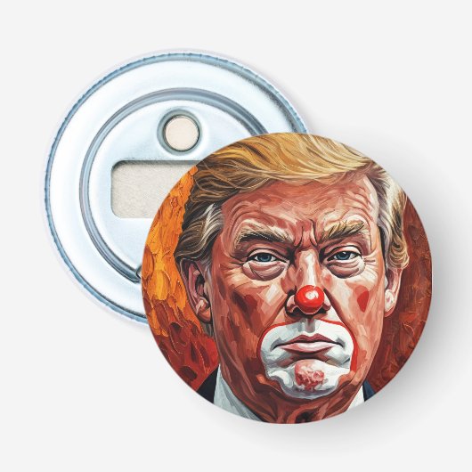 donald trump clown button flesopener (Voorkant)