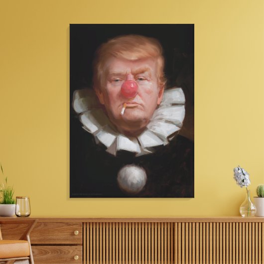 Donald Trump Clown Painting by Tony Pro Canvas Afdruk (Insitu (Woonkamer))