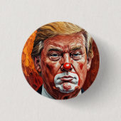 donald trump clown ronde button 3,2 cm (Voorkant)