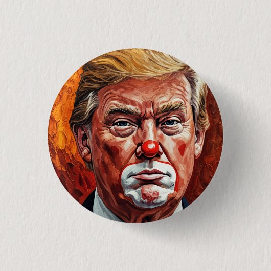 donald trump clown ronde button 3,2 cm (Voorkant)