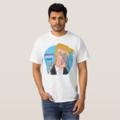 Donald Trump Comic Cartoon Tshirt met boomstam (Voorkant volledig)