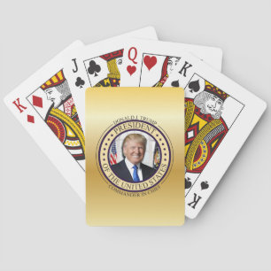 DONALD TRUMP COMMANDER IN CHIEF GOLD PRESIDENTIAL POKERKAARTEN