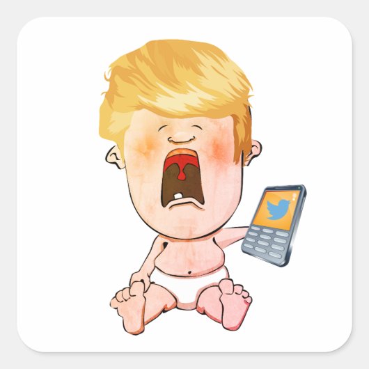 Donald Trump Crying Baby Vierkante Sticker (Voorkant)