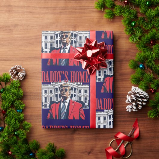 Donald Trump Daddy's Home Kerstmis Cadeaupapier (Feestdagen Geschenken)