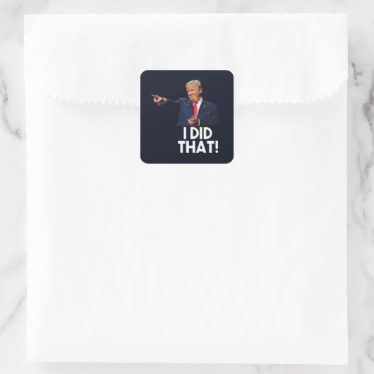 DONALD TRUMP, DAT HEB IK GEDAAN! VETERANENBEZUINIG VIERKANTE STICKER (Tas)