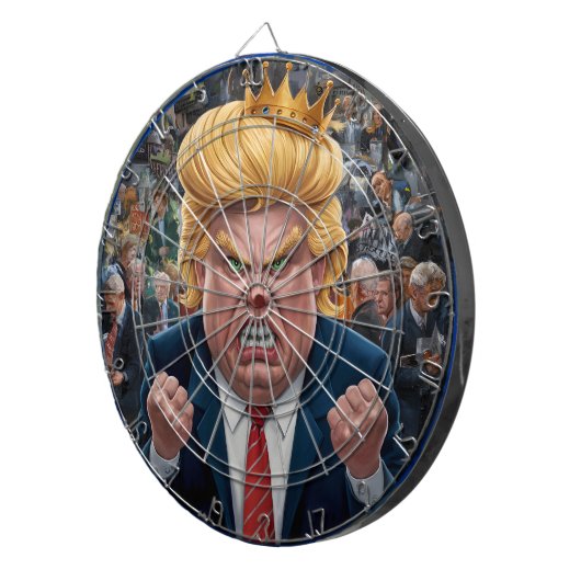 Donald Trump De Koning van Darts Dartbord (Voorkant Rechts)