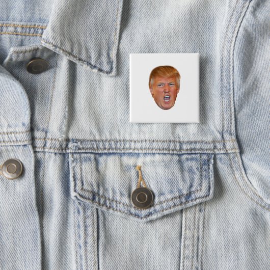 Donald Trump drijvende kop Vierkante Button 5,1 Cm (In situ)
