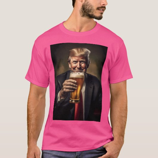 Donald Trump Drink bier T-shirt (Voorkant)