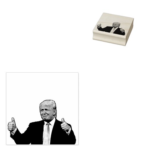 DONALD TRUMP DUIMT RUBBER STEMPEL OP (Gestempeld)