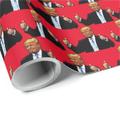 DONALD TRUMP DUMBS UP CHRISTMAS WRAPPING PAPER CADEAUPAPIER (Rol Hoek)