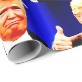 DONALD TRUMP DUMBS UP CHRSTMAS Wrapping Paper Cadeaupapier (Rol Hoek)