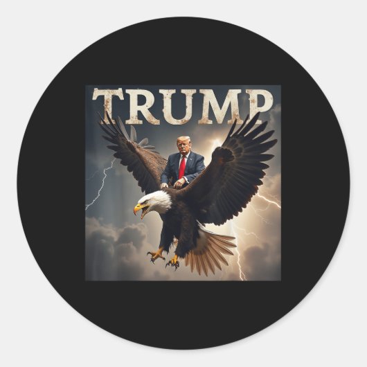 Donald Trump Eagle USA President Amerika Ronde Sticker (Voorkant)