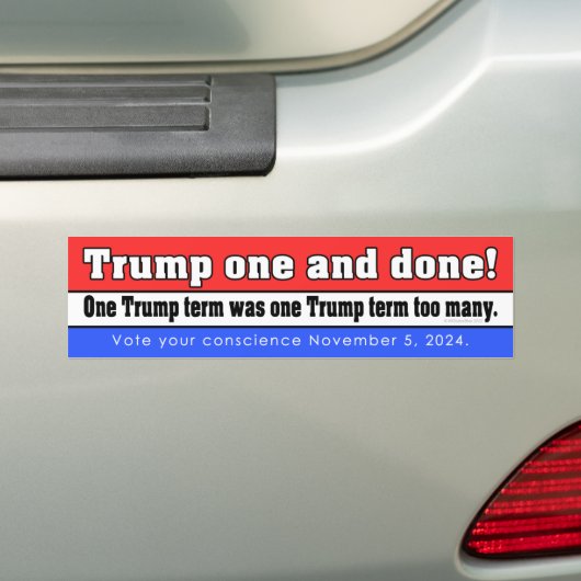 Donald Trump één en klaar! Bumpersticker (Op auto)