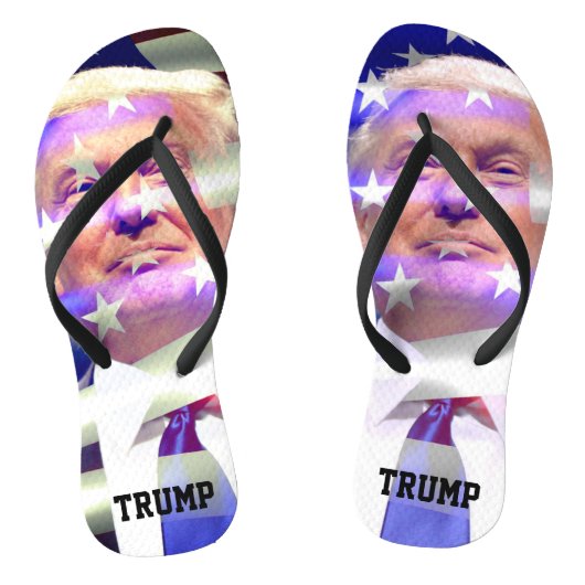 Donald Trump en Amerikaanse vlag Teenslippers (Voetbed)
