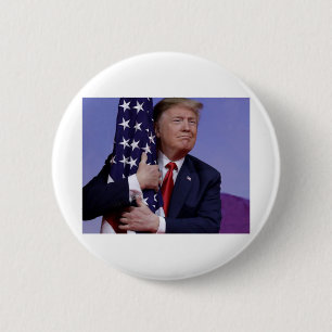 Donald Trump en de vlag van de VS Ronde Button 5,7 Cm