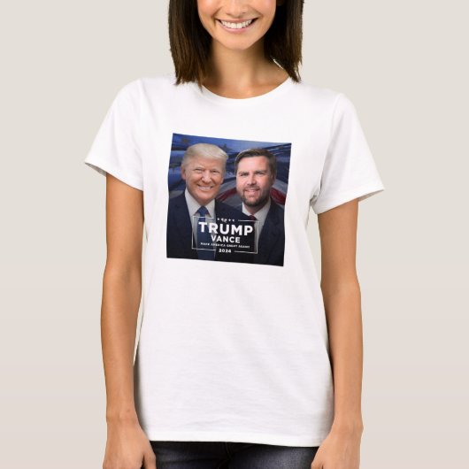 Donald Trump en JD Vance T-shirt (Voorkant)
