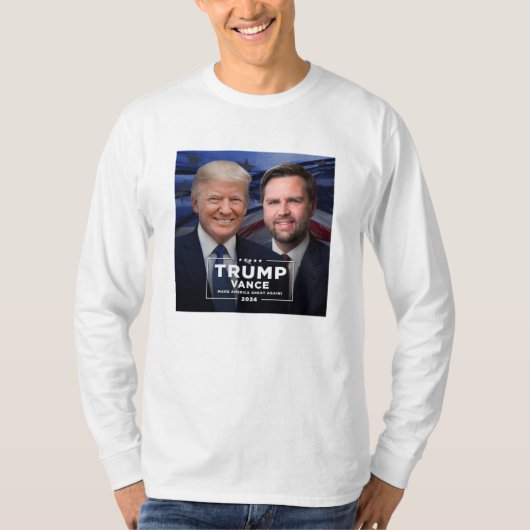 Donald Trump en JD Vance T-shirt (Voorkant)
