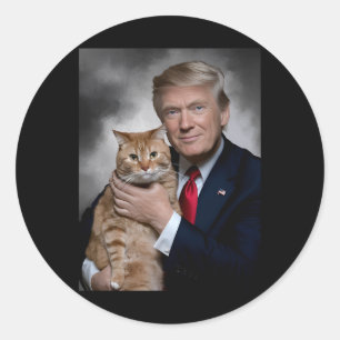Donald Trump En Kat Grappig Trump En Kat Ronde Sticker