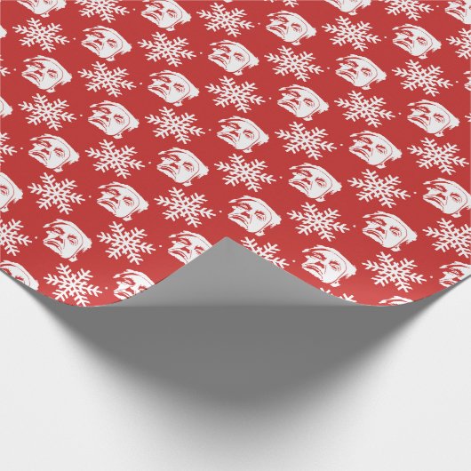 Donald Trump en Snowflakes kerstpatroon Cadeaupapier (Hoek)