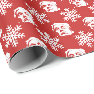 Donald Trump en Snowflakes kerstpatroon Cadeaupapier