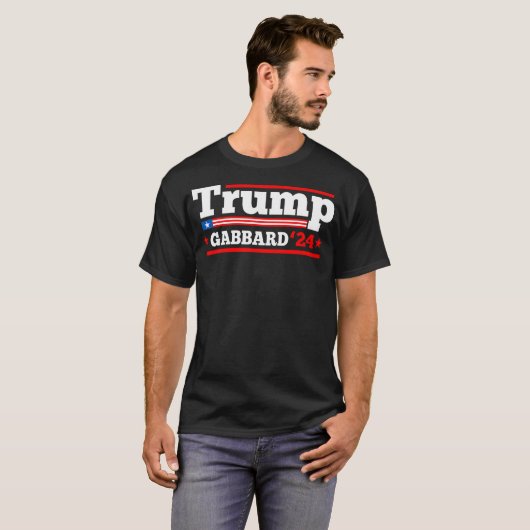 Donald Trump en Tulsi Gabbard 2024 Presidential T-shirt (Voorkant volledig)