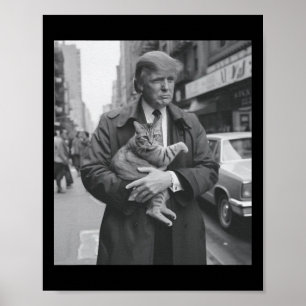 Donald Trump en zijn kat in NYC Poster