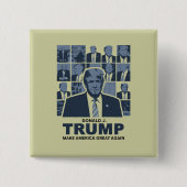 DONALD TRUMP ERA VIERKANTE BUTTON 5,1 CM (Voorkant)
